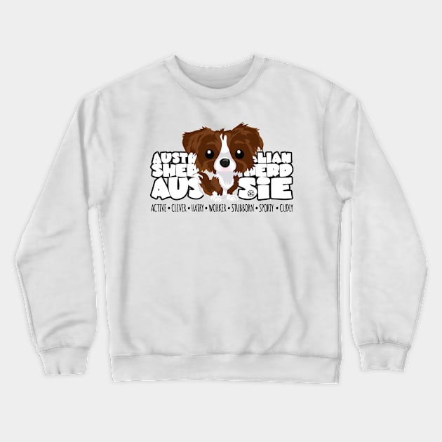 DGBigHeads - Aussie Brown Crewneck Sweatshirt by DoggyGraphics